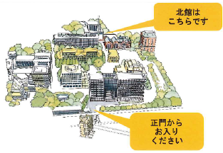北館への案内図